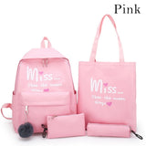 5 Piece Set High School backpack Bags for Teenage Girls 2020 Canvas Travel Backpack Women Bookbags Teen Student Schoolbag